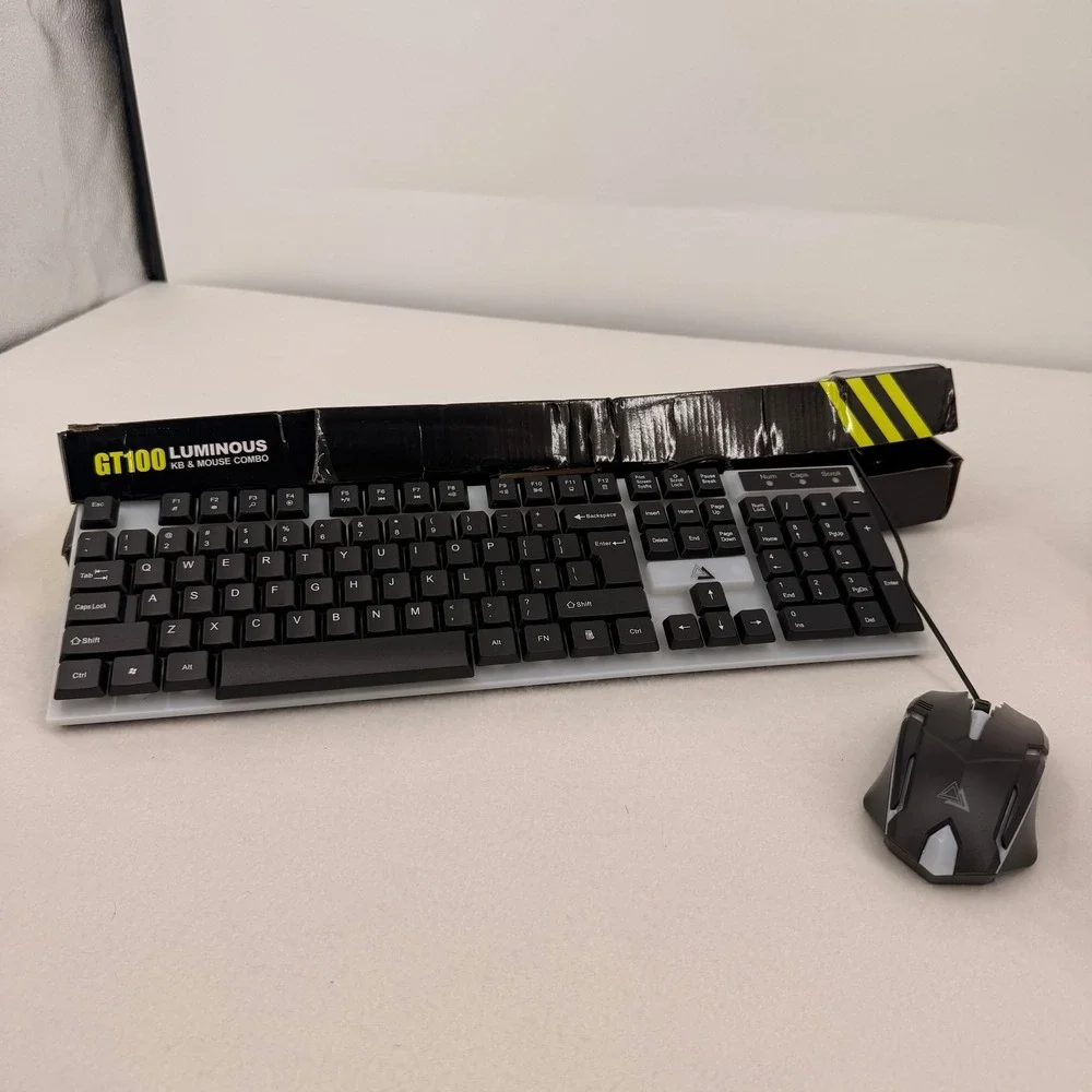 Vodirk GT100 Luminous Wired Gaming Keyboard and Mouse Combo Black RGB Backlight